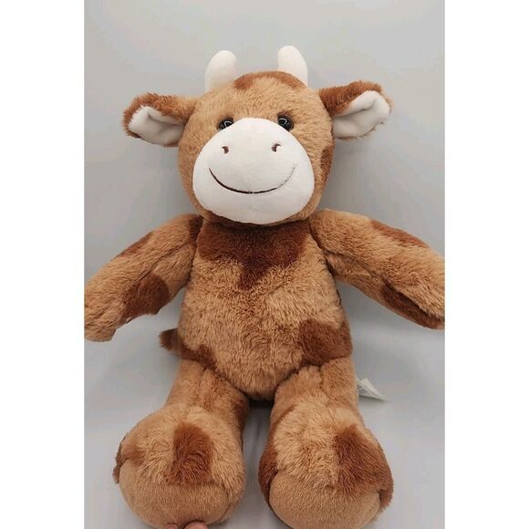 Retired Build A Bear Brown Splatter Cow Stuffed Cow Plush - Picture 1 of 6